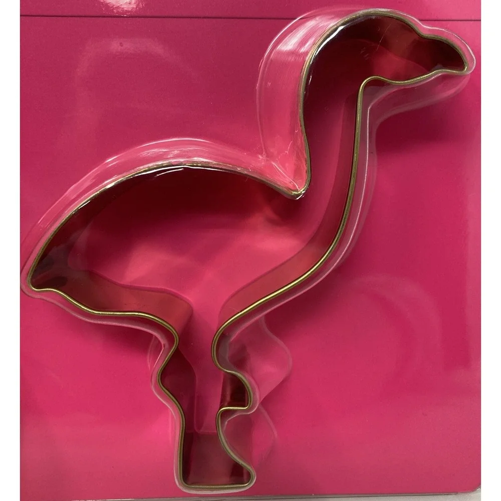 Lilly‎ Pulitzer Set of 3 Cookie Cutters Gold Metallic Flamingo Palm Tree Dress